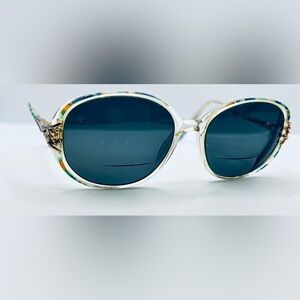 Vintage Image Eyewear Blue Translucent Oval Sunglasses Frames Only